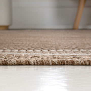 Lido Traditional Casual Pinstripe Border Area Rug